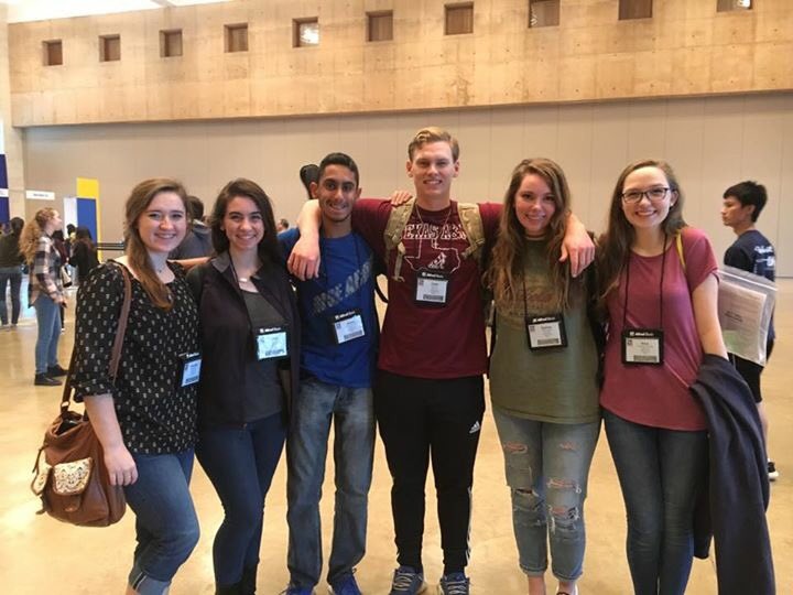 Some contestants who participated in TMEA ensembles pose for a photo at San Antonio. There were six choir ensembles and band members performed under the lead of new directors.