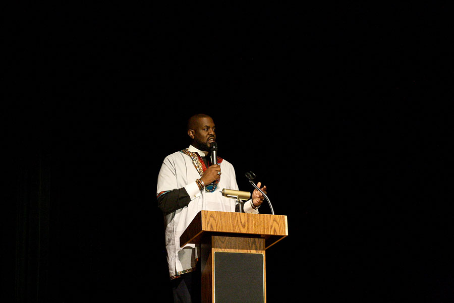 Guest speaker Dr. Michael Waters speaks out on how Black History is American History. The assembly ended with his message.
