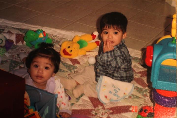 Yasmin and her twin brother, Sameer as babies. 