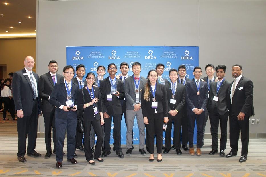 Finalists and winners pose for a photo at the DECA State competition held in San Antonio on Feb. 23 to 25.