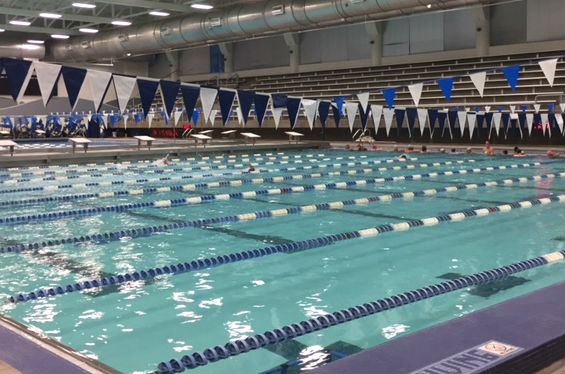 The swim team practices before their meet on Friday against Klein High School. This is the teams first meet this school year.