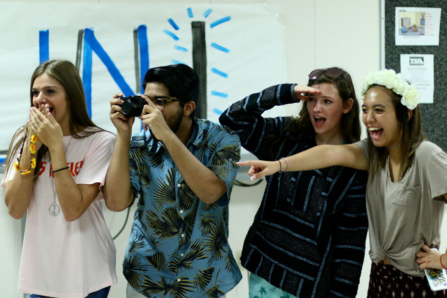 Senior, Ryan Moosa along with Junior, Michelle Nguyen and Juniors, Samantha Carmean and Maddie Murphy dressed up for the first HOCO dress up day.  They were all tourists form California.