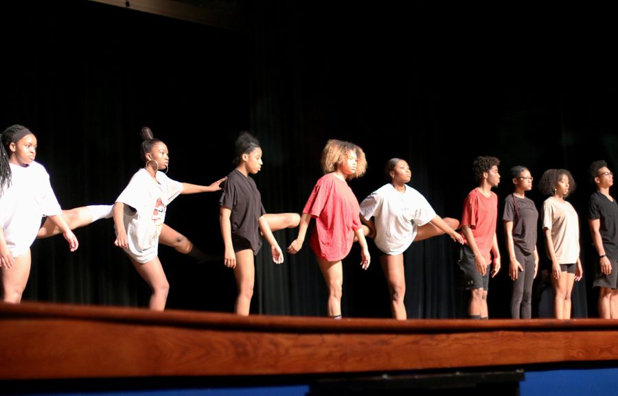 Showtime performs Dont Touch My Hair. The event took place in the auditorium and was hosted by the Black History Month Committee. 
