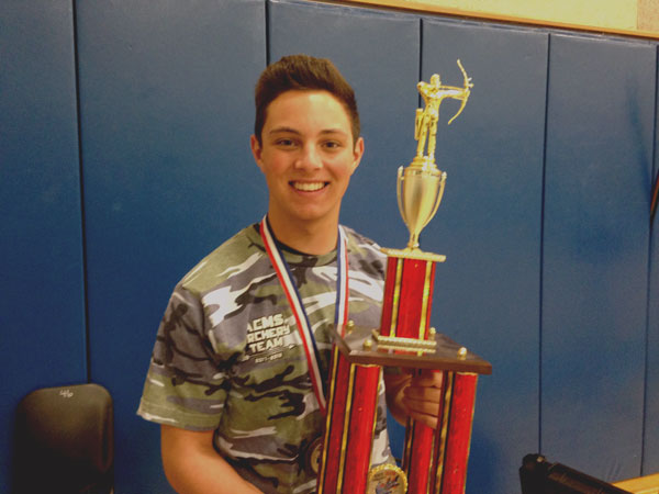 William Walters poses with his trophy. He won third place in last years state tournament.