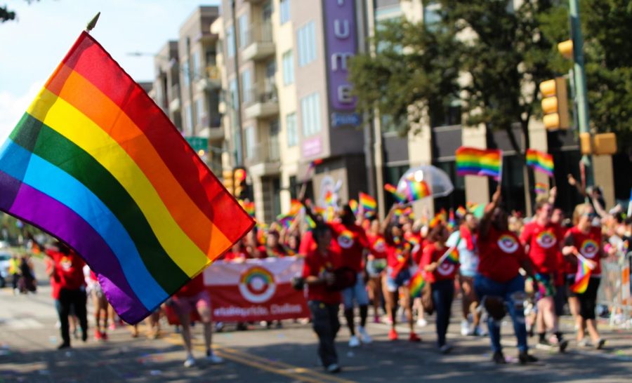 A+flag+waves+to+celebrate+Gay+Pride+weekend.+Gay+Pride+took+place+on+Sept.+15+and+16.