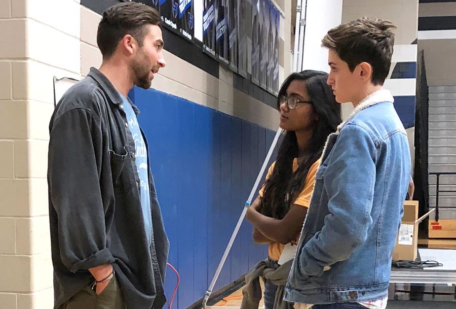 Professional speaker Houston Kraft speaks to the students of Hebron after the kindness assembly. 