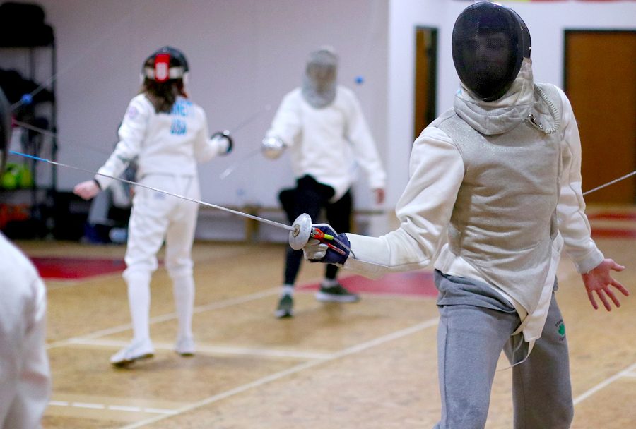 Junior Paul Lewis practices foil. Paul will compete in the Junior Olympic National Championships Feb. 15-18. 