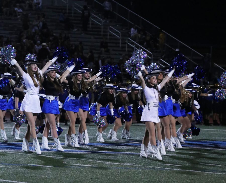 The Silver Wings perform at halftime during the football game against Plano on Aug. 30. They will be hosting a babysitting event on September 14 at the main campus.
