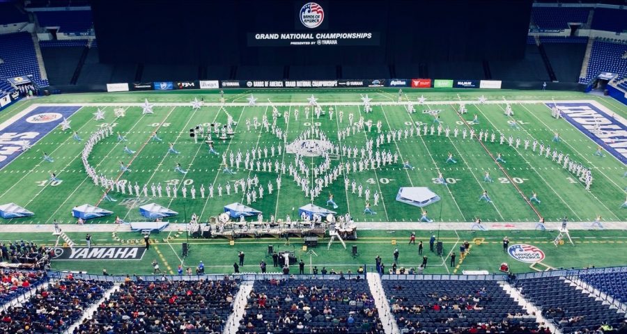 The band used star imagery throughout their show to align with the title Among the Stars. This is the final set of the opener, and the last set of the closer was a star as well. 