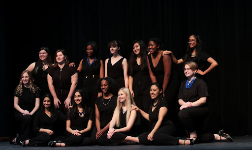  The A cappella choir poses for a yearbook photo during block lunch on Feb. 20. Choir has been rehearsing for the LISD solo and ensemble contest, and will continue rehearsals for the UIL contest in April.