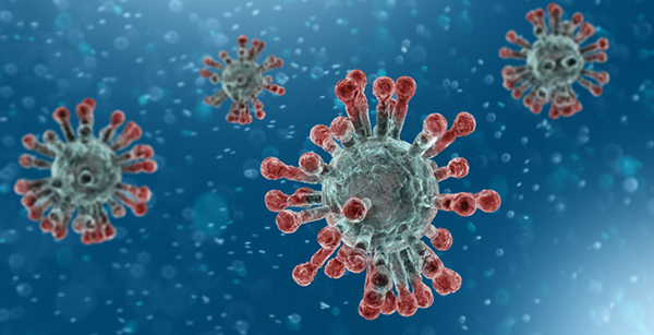 Microscopic view of Coronavirus, a pathogen that attacks the respiratory tract.