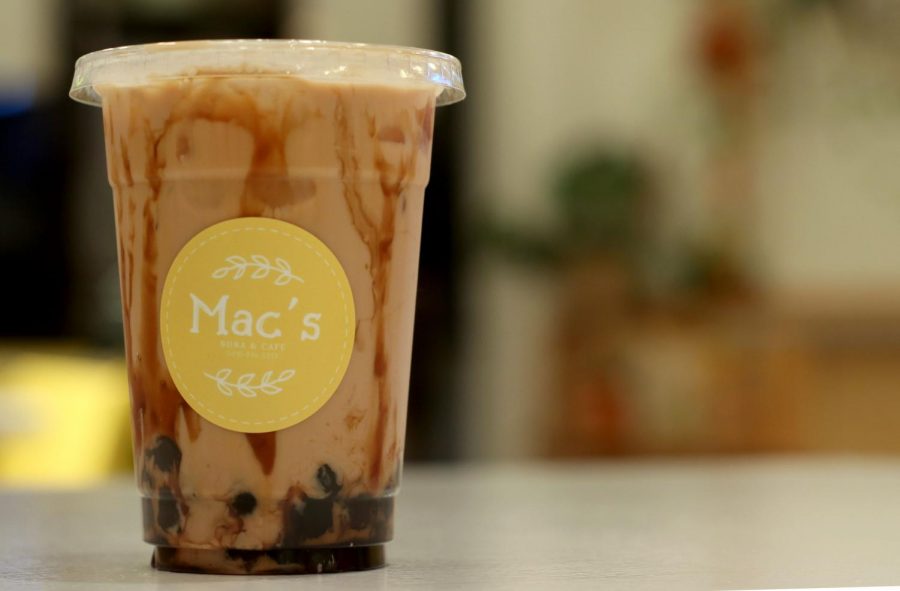A Classic Pearl Milk Tea from Mac’s Boba Cafe.