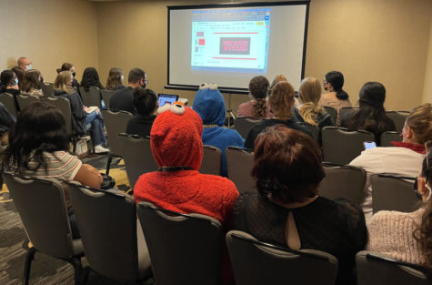 Student journalists from across Texas watch a presentation about New Voices at the Texas Association of Journalism Educators’ Fall Fiesta Convention in October. After the presentation, a few students shared their censorship experiences.
