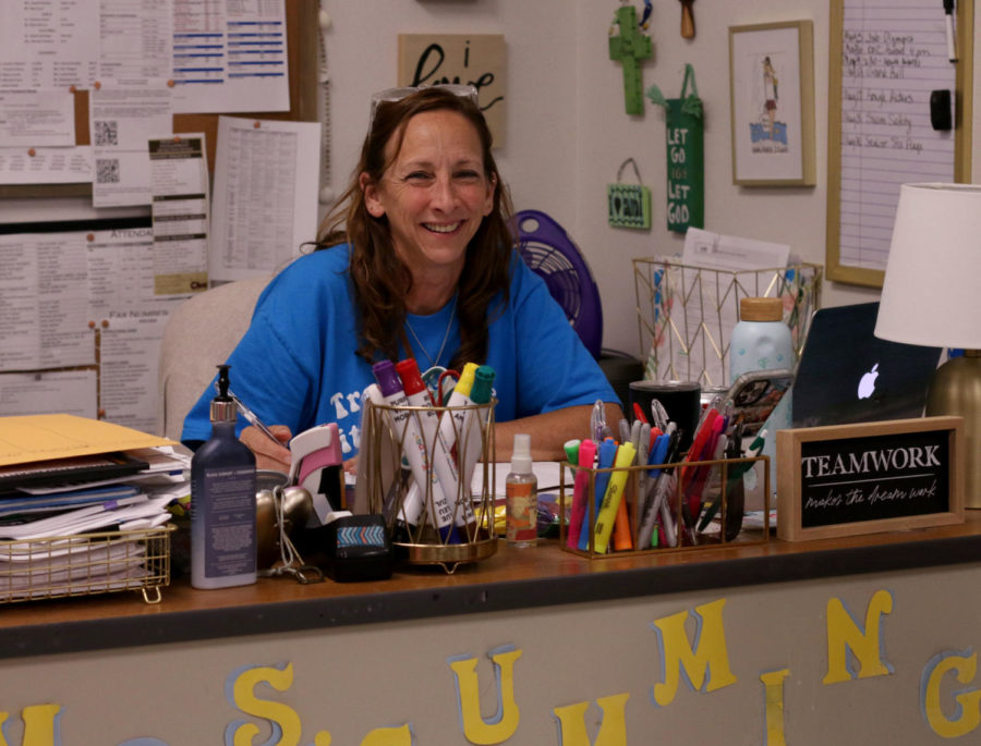 Department Chair of SPED, Karen Cummings, is working in her classroom with her students. Cummings has been Department Chair for a year now and organizes Circle of Friends.