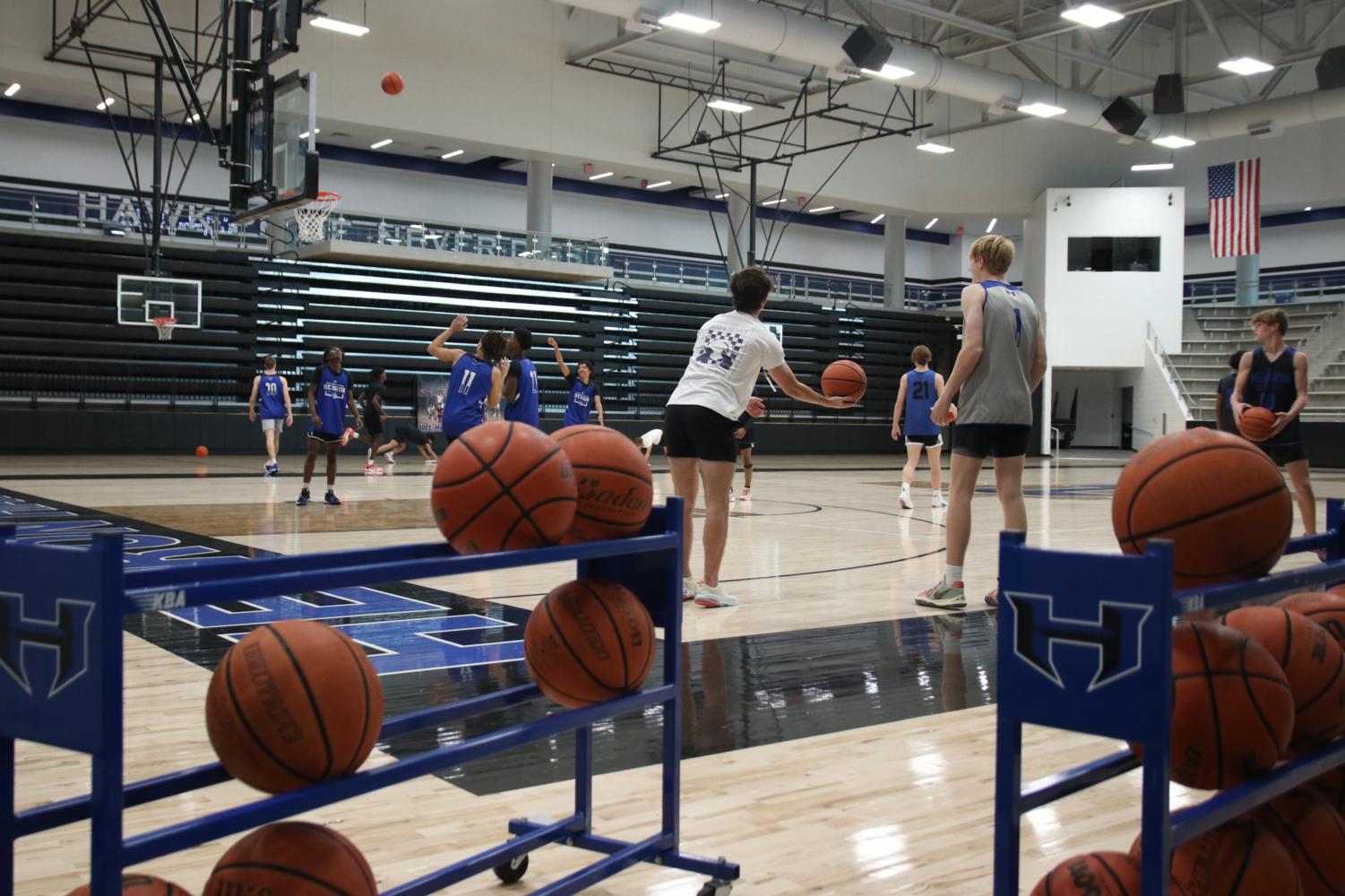 The team practices for its first game against Little Elm on Nov. 9. Head coach Eric Reil said the team’s preseason has mainly consisted of getting ready through using the weight room and getting healthier.