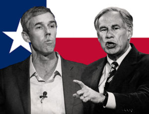 The two primary candidates for Texas governor are Republican Gov. Greg Abbott (right) and Democratic former U.S. representative Beto O’Rourke (left). 