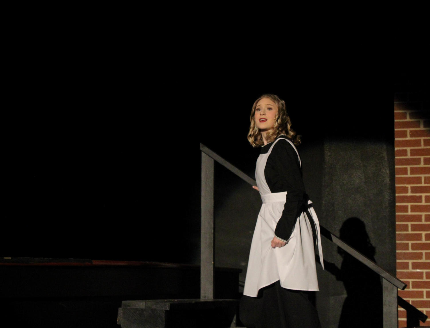 Senior Emma Foughty sings “The Sound of Music” at her dress rehearsal on Jan. 17. This is Foughty’s 13th show in her performing career and her ninth show at Hebron.