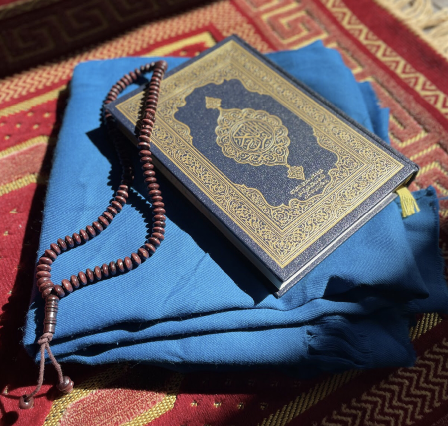 The Quran, prayer beads, a hijab and prayer mat are used when Muslims pray their mandatory prayers. Having a prayer room for all faiths would allow students to express their religious beliefs. 