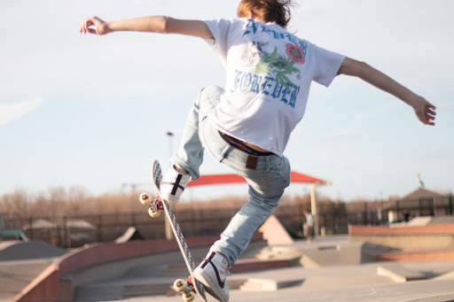 After completing a line in the bowl of the skate park, I finish by airing out. Skateboarding has taught me valuable lessons that I plan to carry with me through the ups and downs of life.

