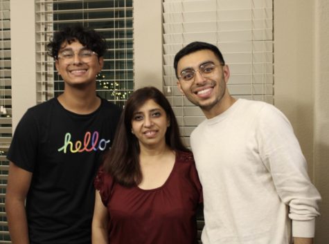 My brother and I pose with my mom to take a picture on her birthday. With family being an idea that my brother and I value, we use birthdays as an opportunity to connect as a family. 