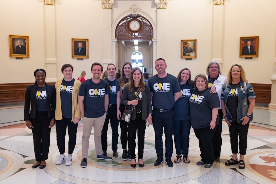 Caption: (from left to right) Alexis Miller, Amanda McKnight, Curry Goff, Bradley Willi, Bre Manuel, Dr. Lori Rapp, Doug Emery, Donna Friend, Marlene Price, Peggy Hill and Heather Lewis stand by each other on the capitol’s floor on May 4-5.