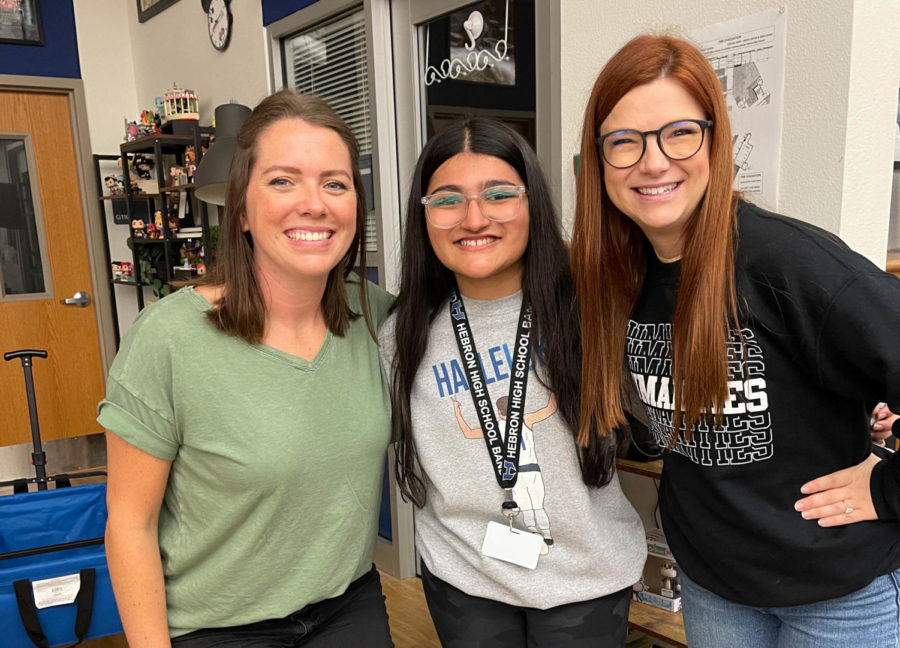 I pose for a photo with my two humanities teachers Kelley Ferguson and Cassie Madewell on the last day of my freshman year of high school. Over the course of the school year, they went from strangers to two people who heavily impacted my life.