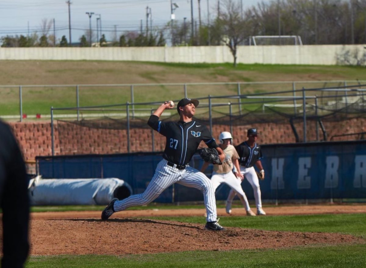 Junior Marcos Paz pitches against Birdville on March 10, 2023. Paz committed to play D1 baseball at LSU on Sept. 25. “There’s nothing that I would rather do than play baseball for the rest of my life,” Paz said. 