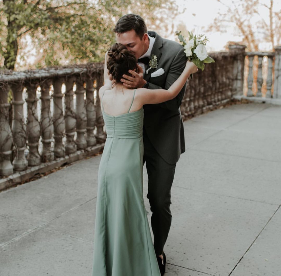 Brandon kisses 6-year-old Skylar on the head. Brandon and Hailey had known each other in high school, but started talking again after running into each other at Target. The two have been married for five years. 