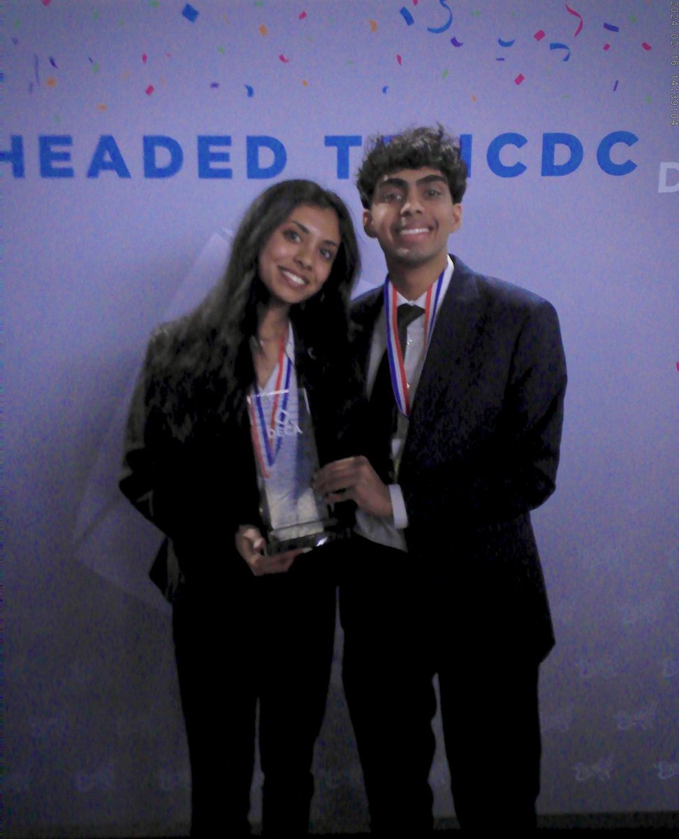 Following+a+high+school+experience+deterred+by+COVID-19%2C+seniors+Ananya+Yarlagdda+and+Cyrus+Thomas+are+attending+ICDC+as+members+of+the+entrepreneurship+team+decision+making+event.+This+is+their+second+year+as+a+team%2C+with+their+last+season+ending+at+the+district+competition.+