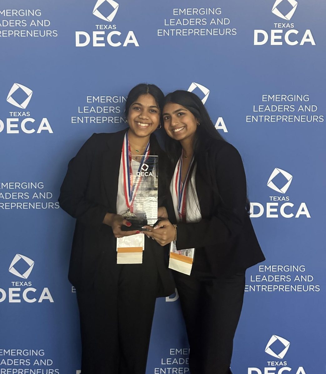 Juniors+Divya+Bapanapalli+and+Pushpa+Nukala+joined+DECA+for+different+reasons.+For+Bapanapalli%2C+the+club+was+a+foray+into+her+future+career%2C+but+Nukala+joined+solely+because+her+friends+joined.+Their+event%2C+sports+marketing%2C+was+not+their+first+venture+into+partnership.+During+their+sophomore+year%2C+the+duo+partnered+together+for+another+event+in+the+hospitality+sector%2C+sports+entertainment+marketing.+++